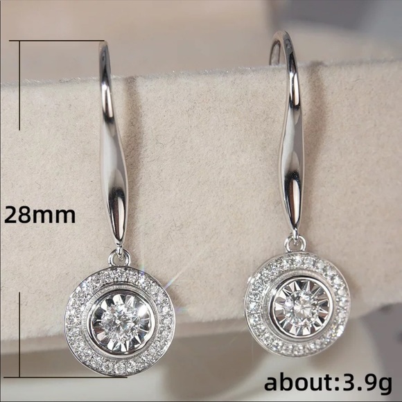 New Women’s 925 Silver Crystal Drop Earrings - Picture 5 of 5
